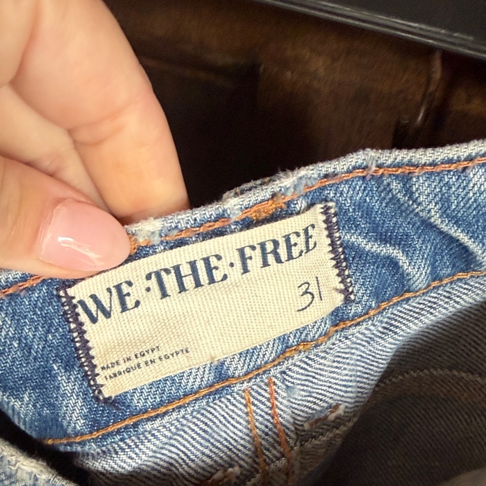Free People Light Blue Barrel Leg  Boyfriend Jeans - Picture 2 of 4